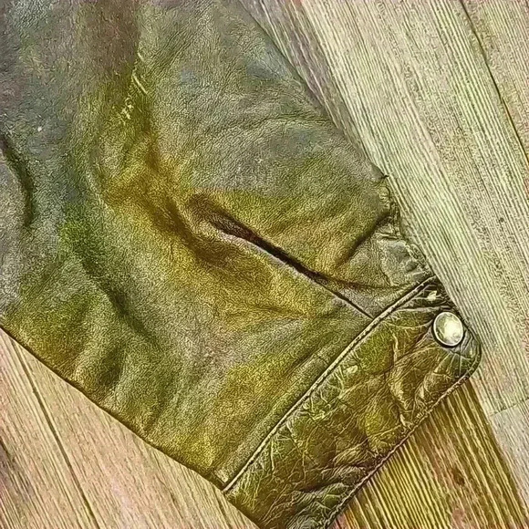 Vintage Reed Sportswear Brown Leather Bomber Jacket 42R - Picture 5 of 7